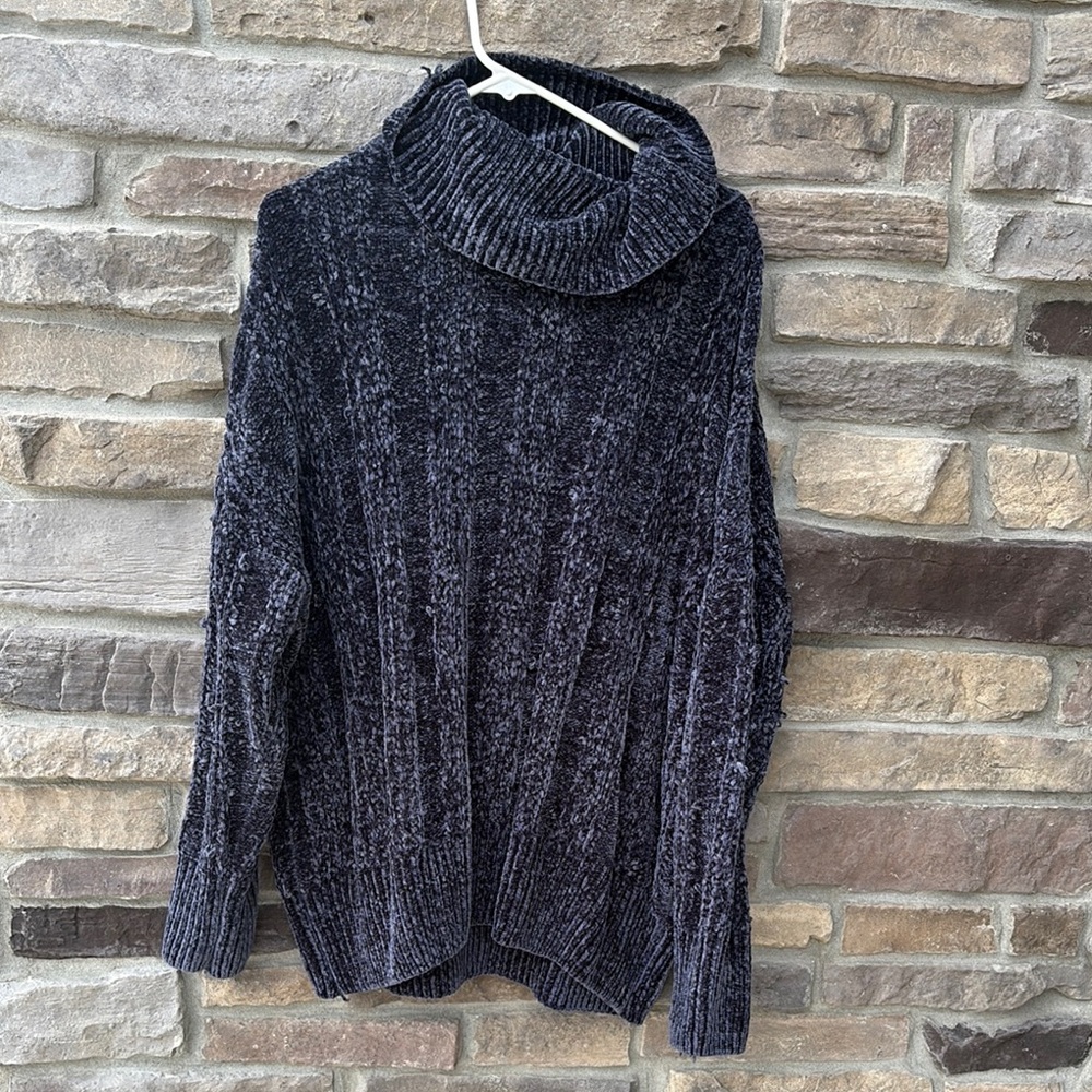 Zenana Outfitters Charcoal Cowl Neck Sweater